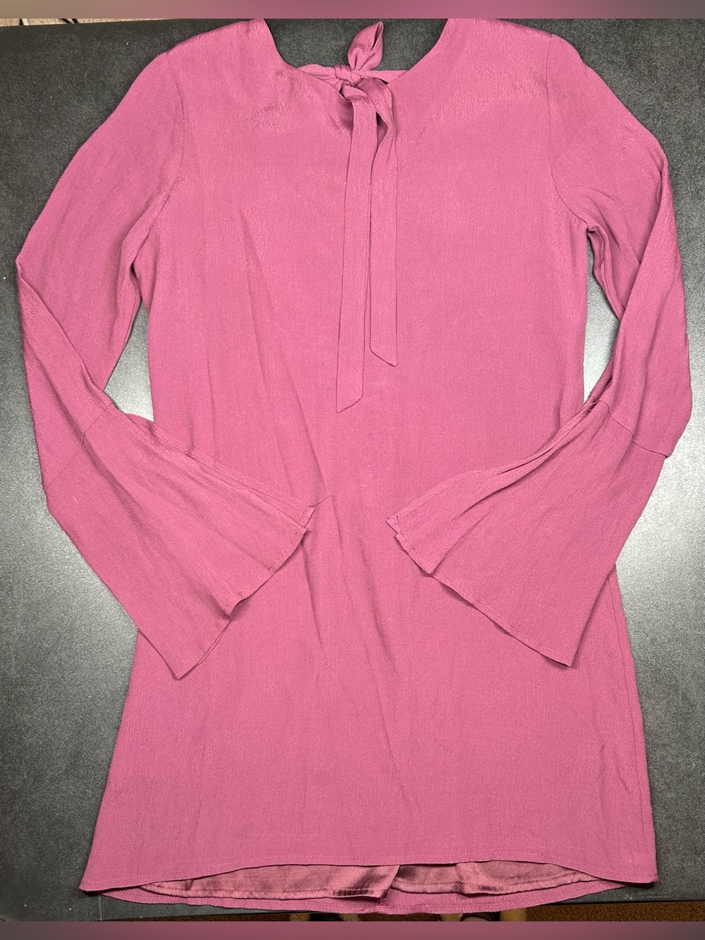 Lulu’s Size S Magenta Bell Sleeve Mini Lined Dress
